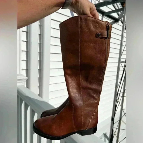 NWOT Arturo Chiang Chestnut Leather Zipper Boot Size 7m - Picture 2 of 10